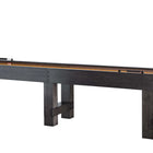 American Heritage Billiards Bristol 14' Shuffleboard Table in Charcoal with durable wood legs.