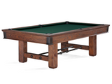 Brunswick Billiards Canton 7' Pool Table in Black Forest with green felt and square wood legs.