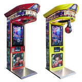 Two Kalkomat Boxer Prize 2 boxing games, one red and one yellow, each with a hanging punch bag.