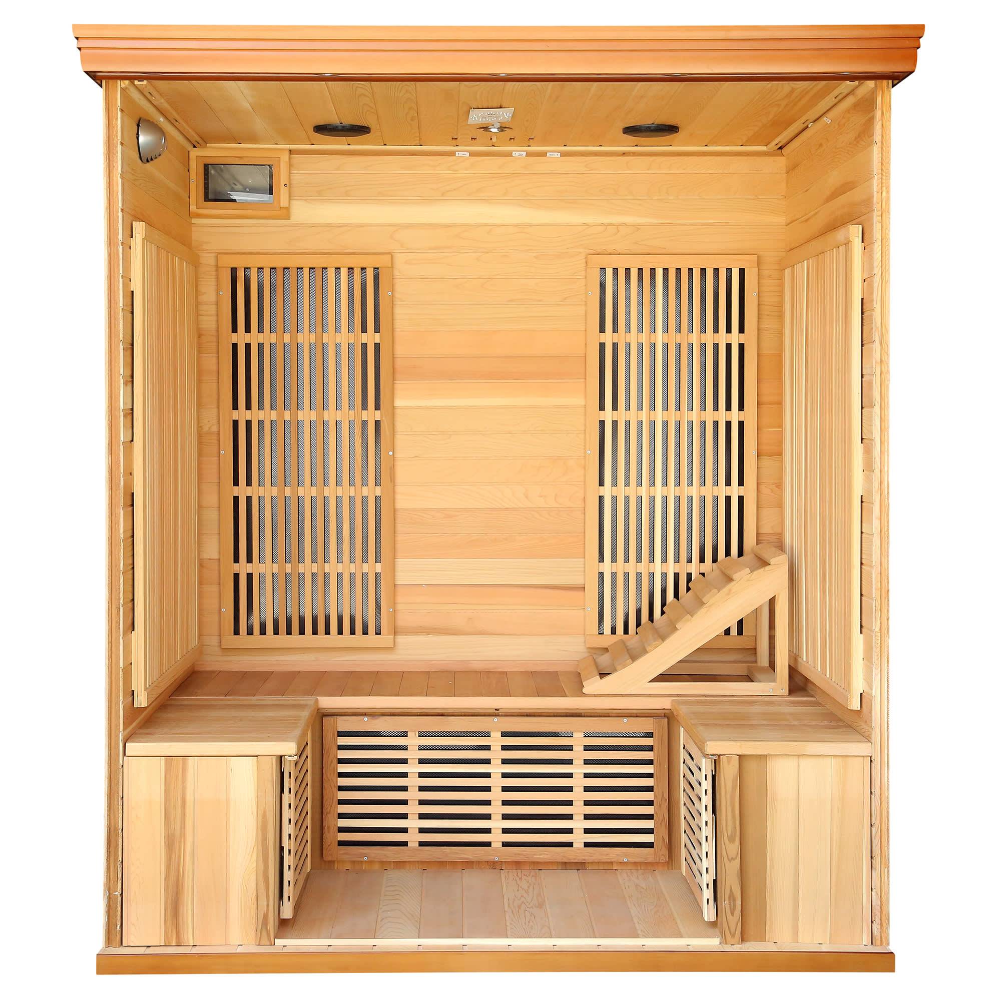 Blue Wave Cedar Elite 3-4 Person Premium Sauna w/ 9 Carbon Heaters