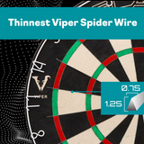 Dartboard with Viper branding and text about 'Thinnest Viper Spider Wire'.