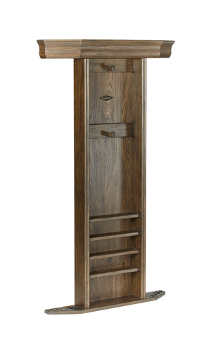 Brunswick Heritage Wall Rack by Brunswick Billiards in coffee finish, shown against white background.