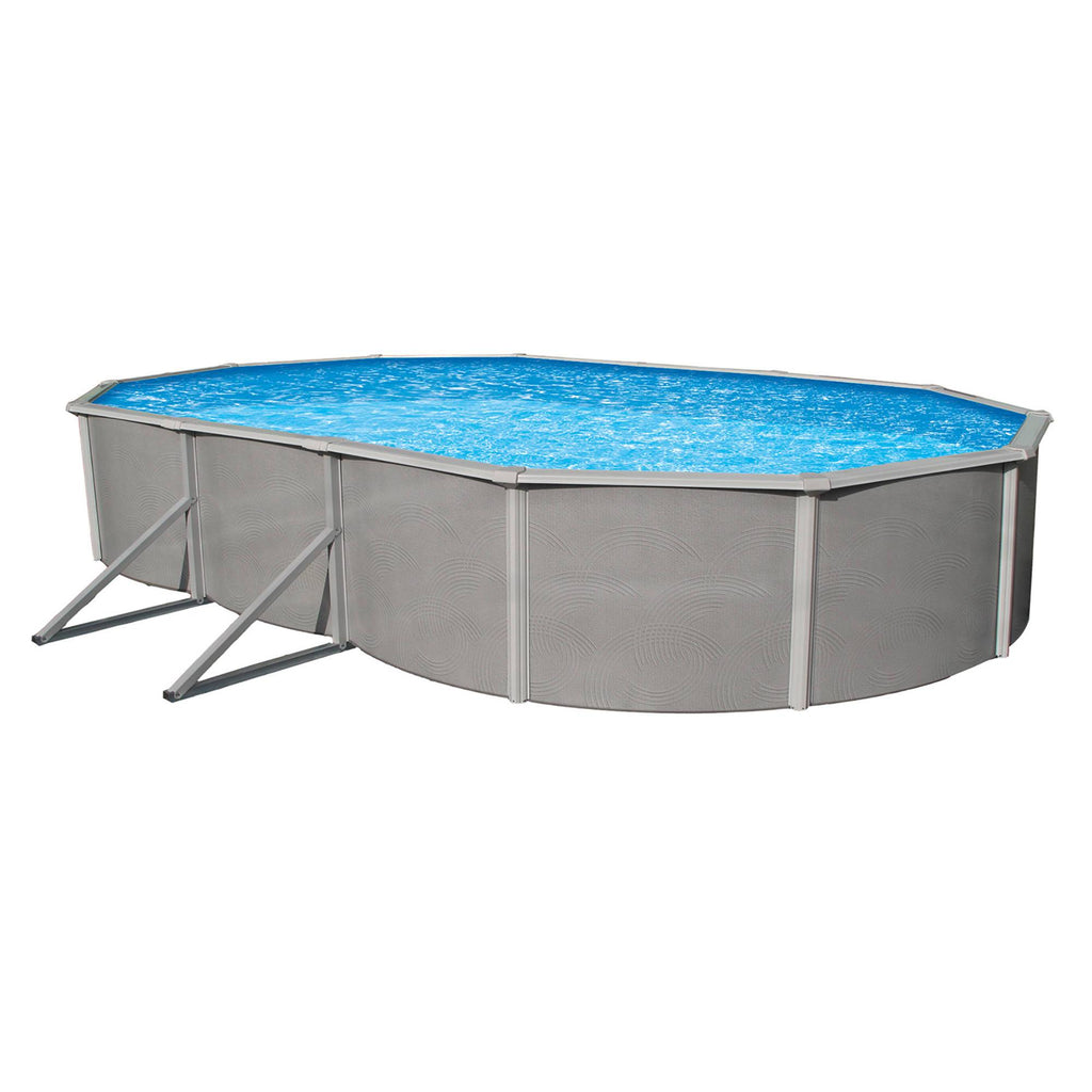 Blue Wave 12x24' Belize 52" Oval Steel Wall Above Ground Pool w/ 6-in Top Rail
