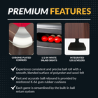 Product features with images and text on a black background