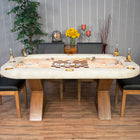 BBO The Helmsley Poker Table with Dining Top and four black chairs in a modern room.