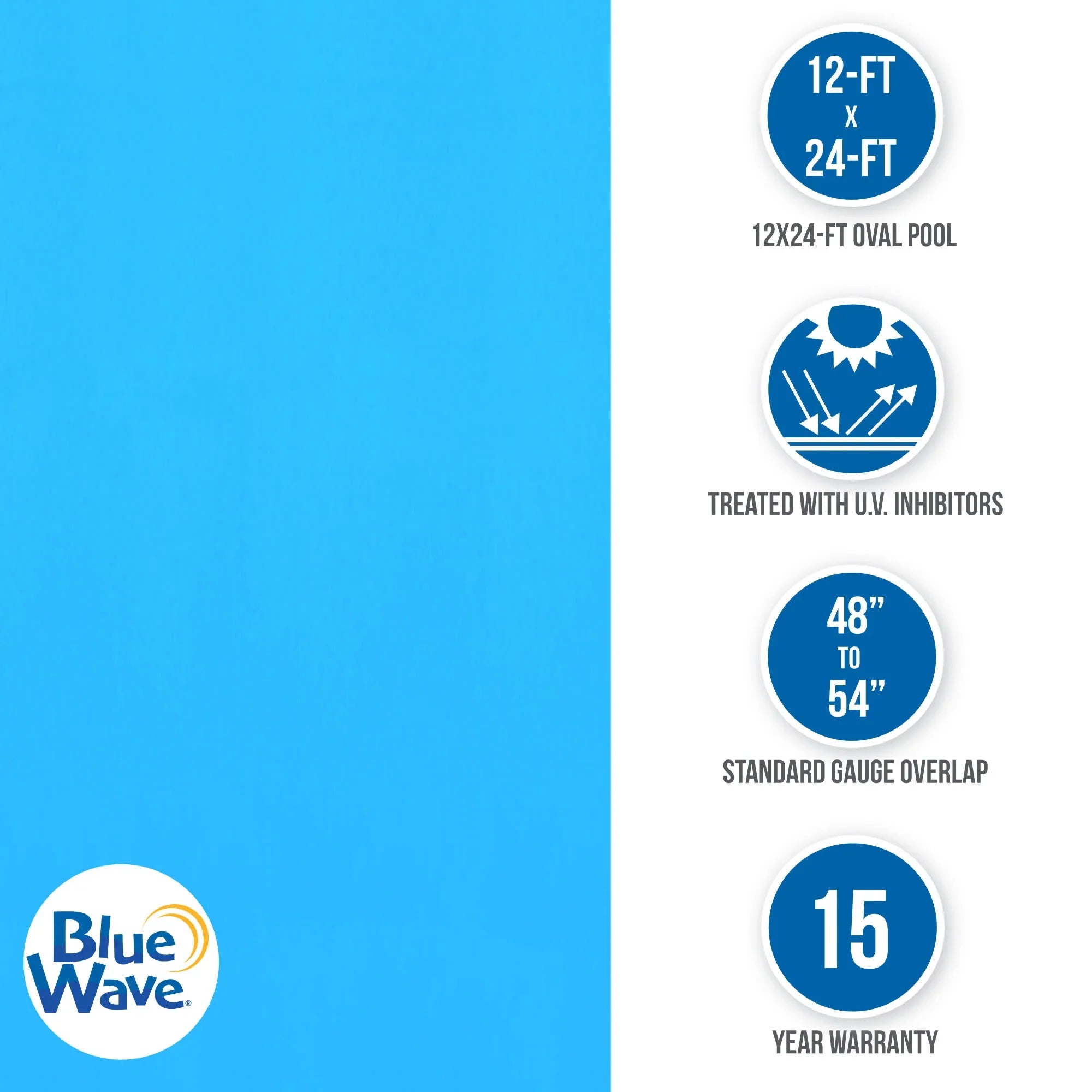 Blue Wave Round Blue Standard Gauge Overlap Liner - 48/54-in Deep