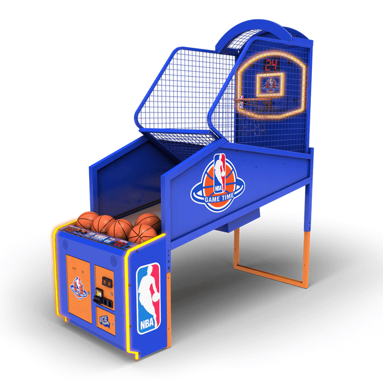 ICE NBA GameTime Basketball Arcade Game with balls and digital scoreboard for home fun.