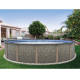 Blue Wave 27' Riviera 54" Deep Round Steel Wall Hybrid Above Ground Pool w/ 8-in Top Rail