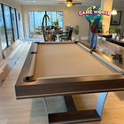 Playcraft Barcelona 8' Slate Pool Table in Walnut Gray on Silver
