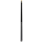 A Lucasi Hybrid® LHT88 black and gray pool cue with low deflection shaft stands upright.