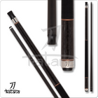 Black pool cue on a white background, featuring the Katana brand.