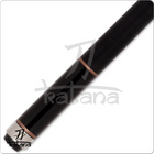 Black pool cue with rose gold accents on a white background, featuring the Katana brand.