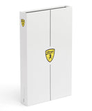White album with Ferrari logo on a white background