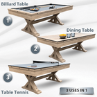 Freetime Fun The Rockford 7' Multi-Game Table in Rustic Oak with Grey Felt