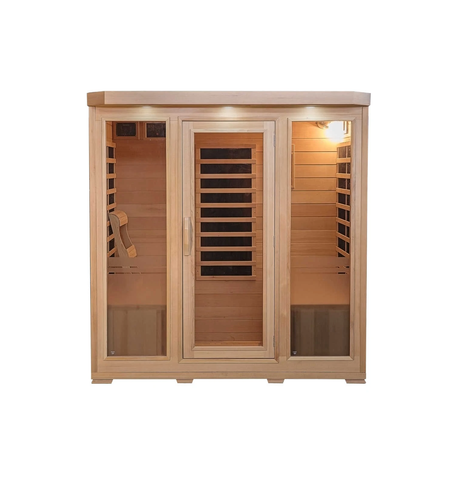 BlueWave Sonoma 4-Person Hemlock Infrared Sauna with 9 Carbon Heaters