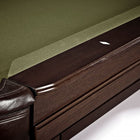 Close-up of Brunswick Billiards OAKLAND II 8' Pool Table with green felt and diamond markers.