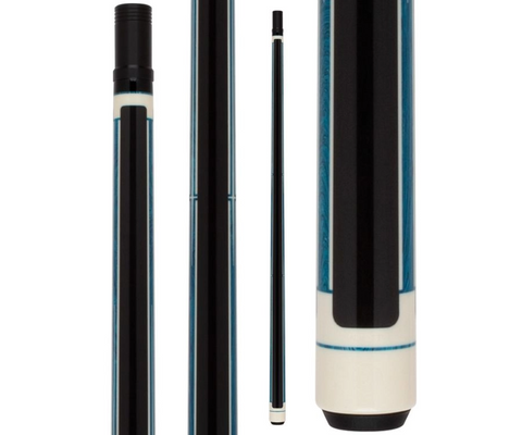 Molinari pool cue with three sections on a white background