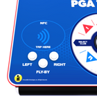 Close-up of a blue panel on the Incredible Technologies Golden Tee PGA TOUR Clubhouse Standard arcade.