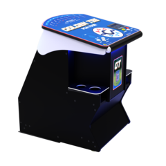 Golden Tee PGA TOUR Clubhouse arcade with blue panel, cup holders by Incredible Technologies.