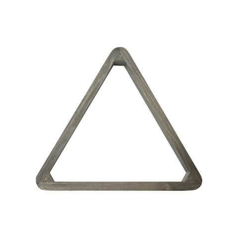 Imperial Bull Nose Wood Triangle, Silver Mist, with a hollow center on white background.