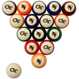 Introducing the Georgia Tech Yellow Jackets Numbered Billiard Ball Set, designed for fans and players alike! This set features vibrant, standard colors that represent the spirit of Georgia Tech. 