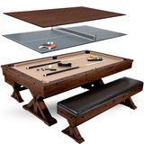Freetime Fun The Rockford 7' Multi-Game Table in Espresso with Tan Felt