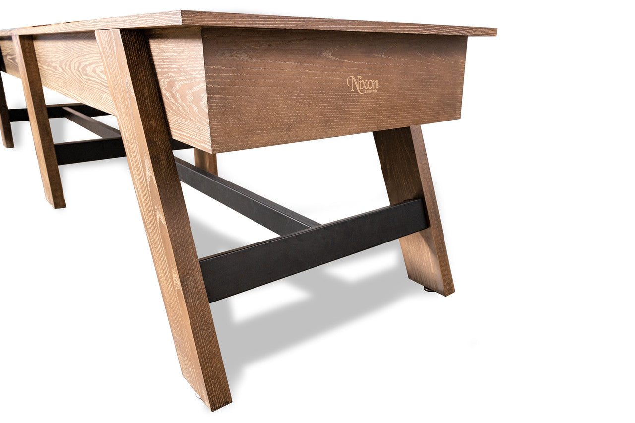 Nixon Hunter 12' Shuffleboard Table in Brushed Walnut Wood Finish