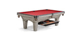 Brunswick Billiards OAKLAND II 8' Table: solid wood, red felt, cue drawer.