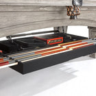 A storage drawer in the Brunswick Billiards OAKLAND II 8' Table holds cues, triangle, and more.