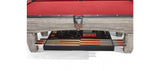 Brunswick Billiards OAKLAND II 8' Pool Table with red felt and under-table cue storage.