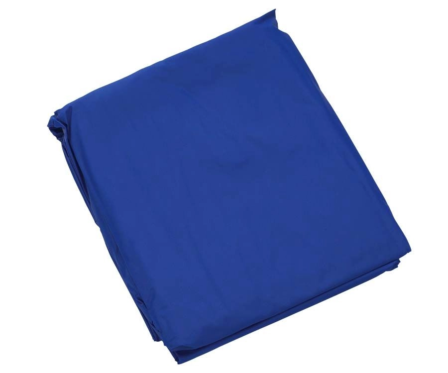 Folded blue fabric on a white background