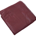 Folded maroon tarp on a white background