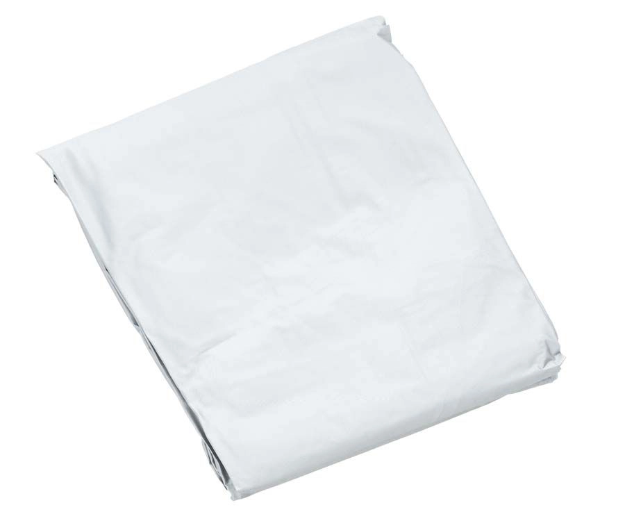 White fitted sheet on a white background