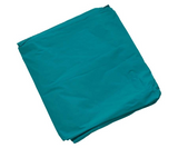 Teal fabric on a white background