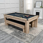 Atomic Hampton 7' 3-in-1 Dining Table with Billiards and Table Tennis In White Oak