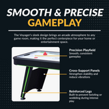 Hathaway Voyager 5-ft Air Hockey Table features LED scoring and sturdy, reinforced legs.