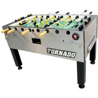 Tornado T-3000 Professional Foosball Table in Silver with yellow and black player rods.