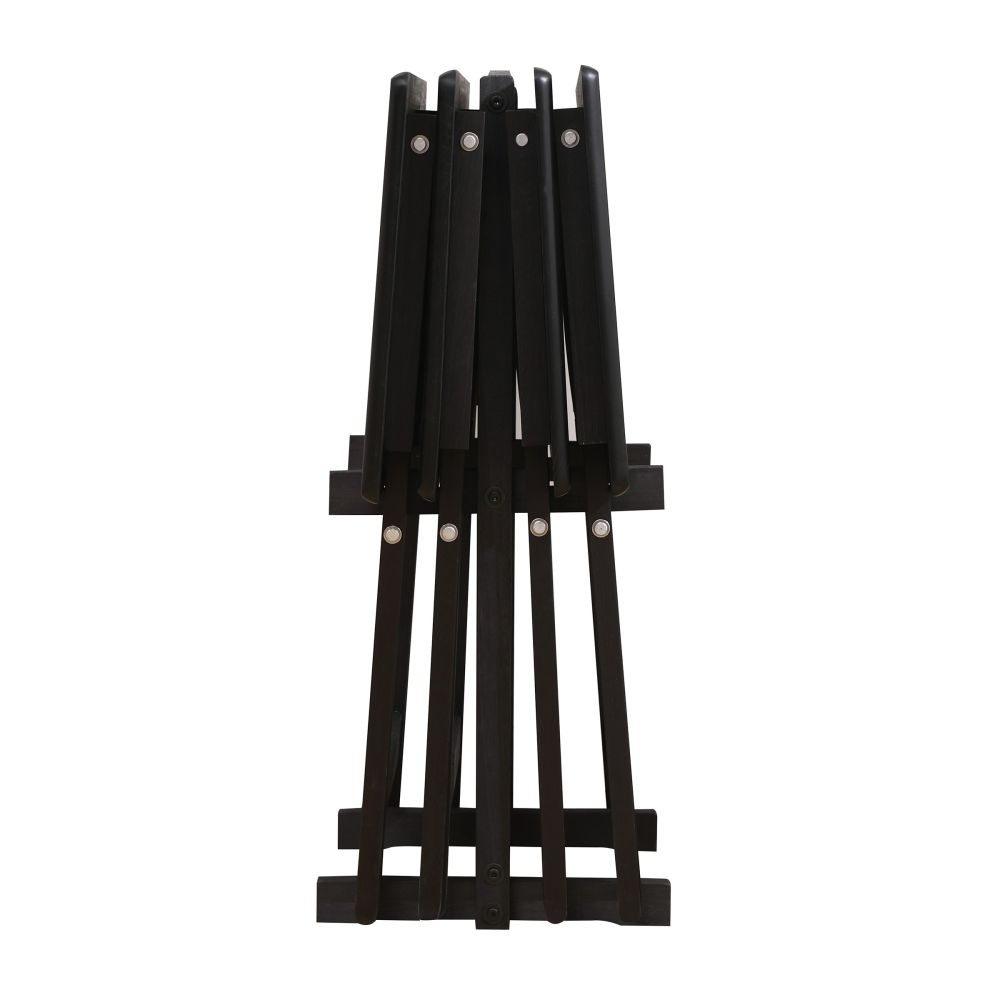 Black metal easel on a white background