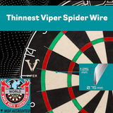 Dartboard with Viper spider wire and World Darts Federation accreditation logo.