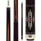 The Silver Diamond cue features a glossy ebony backdrop with striking maple, purple, and blue accents, complemented by white diamond highlights, blending art and performance in a sleek design.