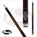 The Silver Diamond cue features a glossy ebony backdrop with striking maple, purple, and blue accents, complemented by white diamond highlights, blending art and performance in a sleek design.