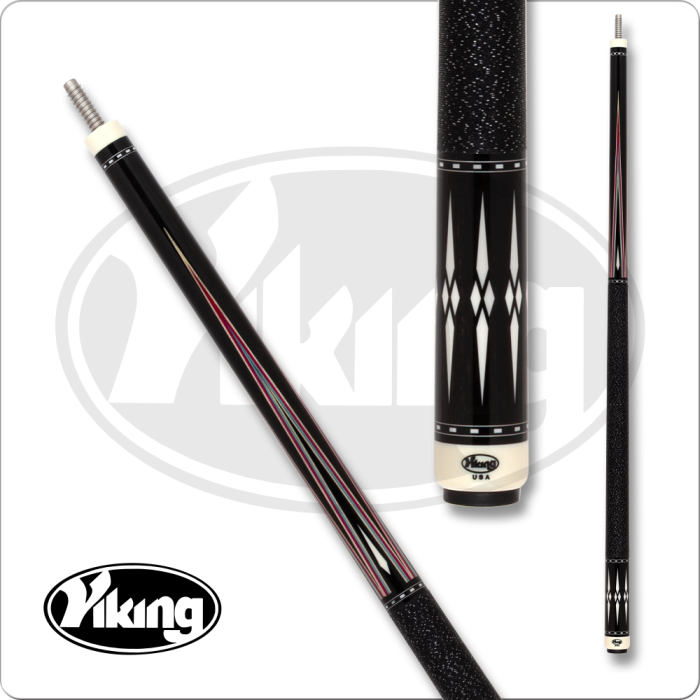 Limited-edition cue featuring ebony backdrop, maple, purple, and blue accents, with white diamond highlights. A blend of art and performance for sleek, confident style.