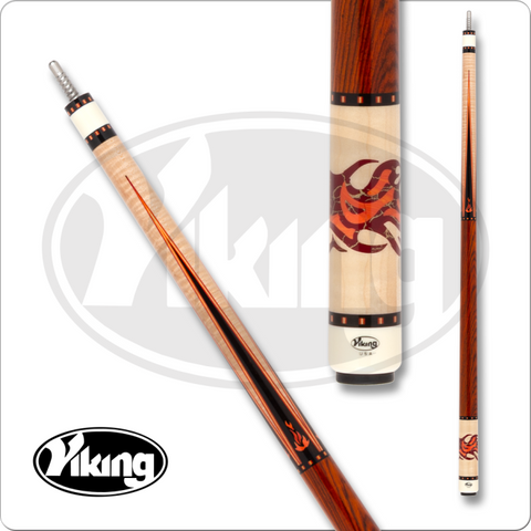 Viking pool cue with case and tip on a white background