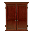 Wooden wardrobe with two doors on a white background