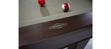 Close-up of a Brunswick Billiards Winfield 8' Pool Table with two balls on green felt.