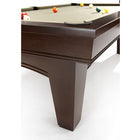 Brunswick Billiards Winfield 8' Pool Table with balls on light felt, ideal for modern game rooms.