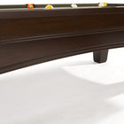 A close-up of Brunswick Billiards Winfield 8' Pool Table with billiard balls on the slate.