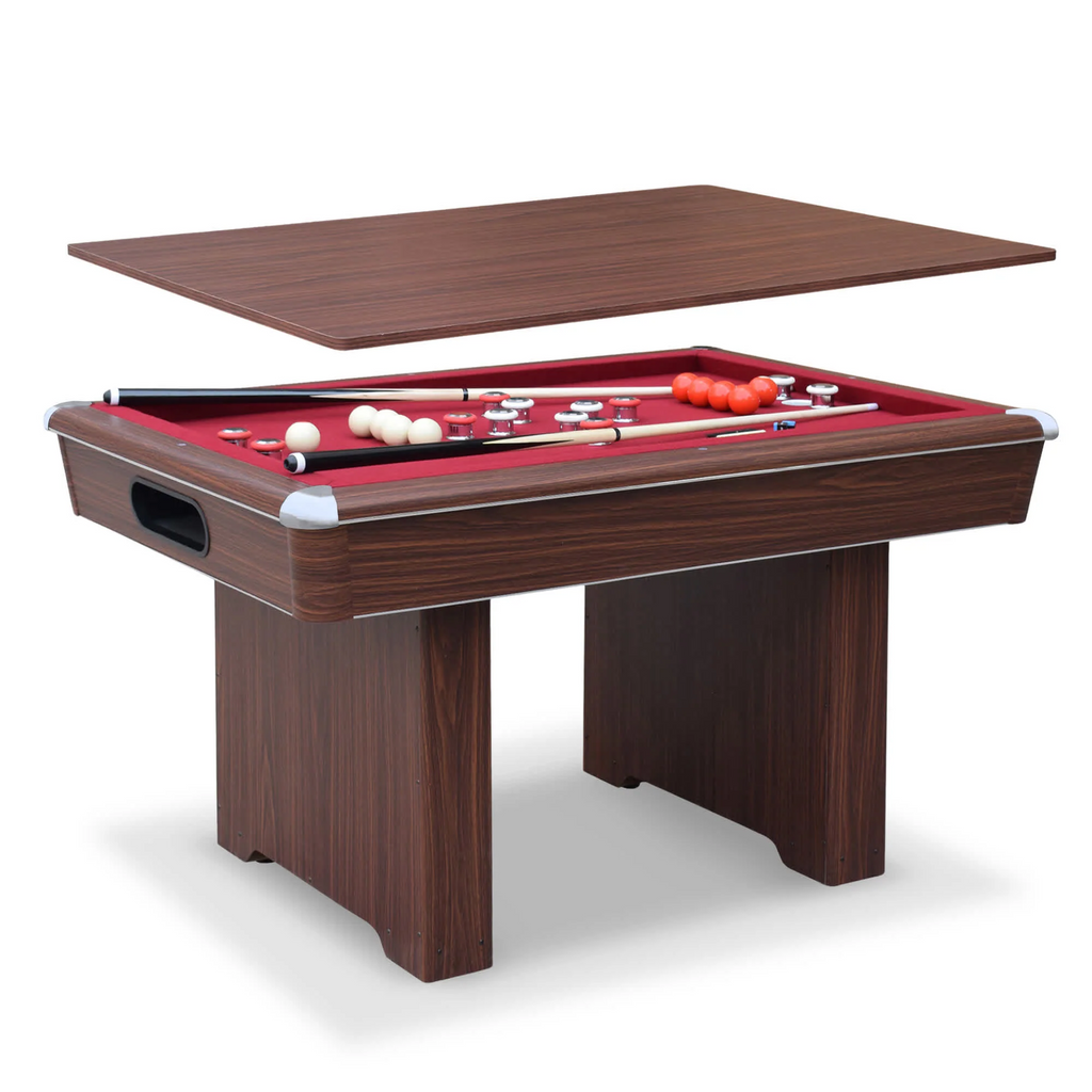 Carmelli Renegade II 54'' Bumper Pool Table - Walnut Finish with Red Felt