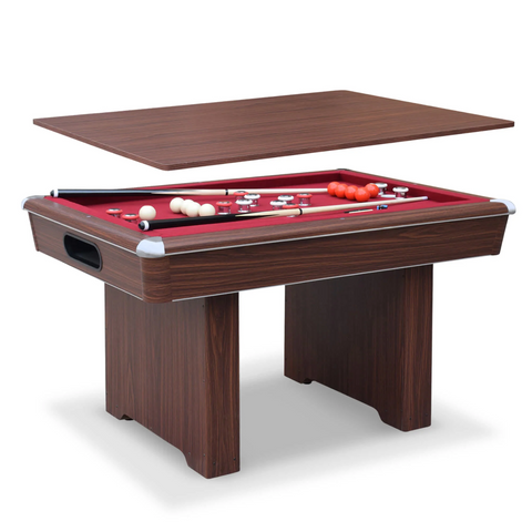 Carmelli Renegade II 54'' Bumper Pool Table - Walnut Finish with Red Felt