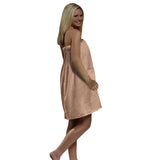 Blue Wave Women's Spa & Bath Terry Cloth Towel Wrap - Tan